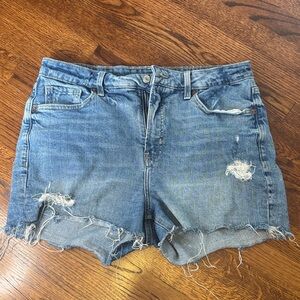 Old Navy Blue Distressed Jean Shorts